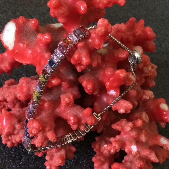 Multi stone sterling bracelet - Picture 2 of 4